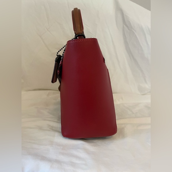 Coach Courier Carryall In Colorblock Leather With Snakeskin Detail - Picture 7 of 14